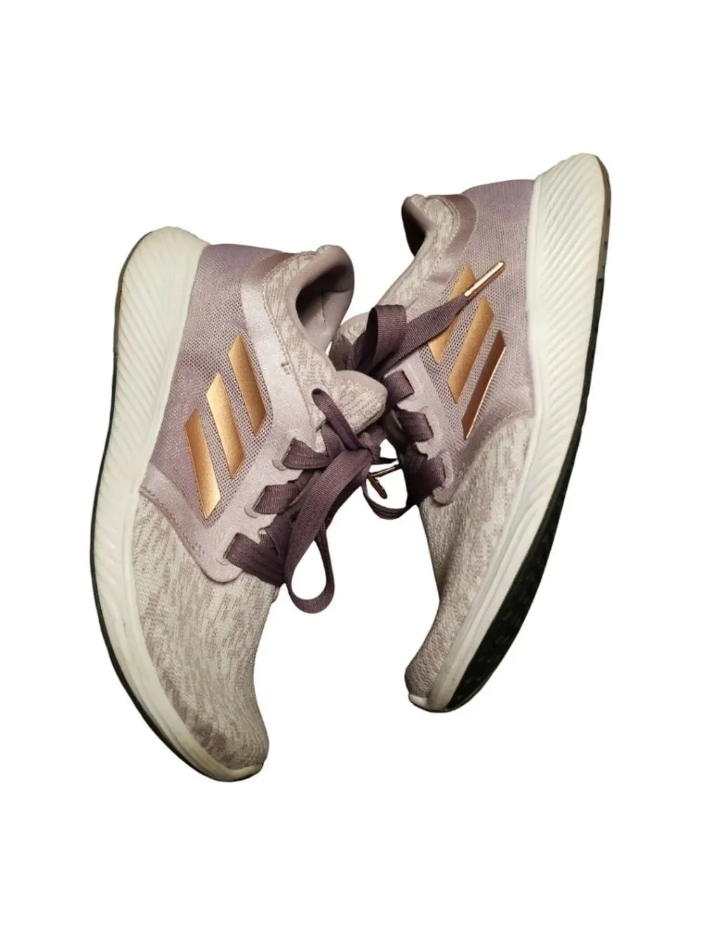 Adidas Purple and Gold Sneakers